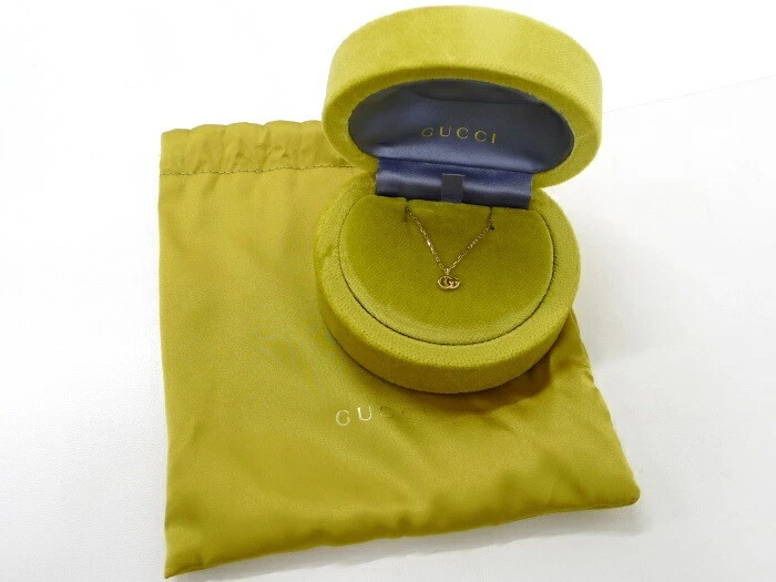 Collana Gucci GG Funzionante 750YG K18YG Oro Giallo Topazio Blu Accessori Donna