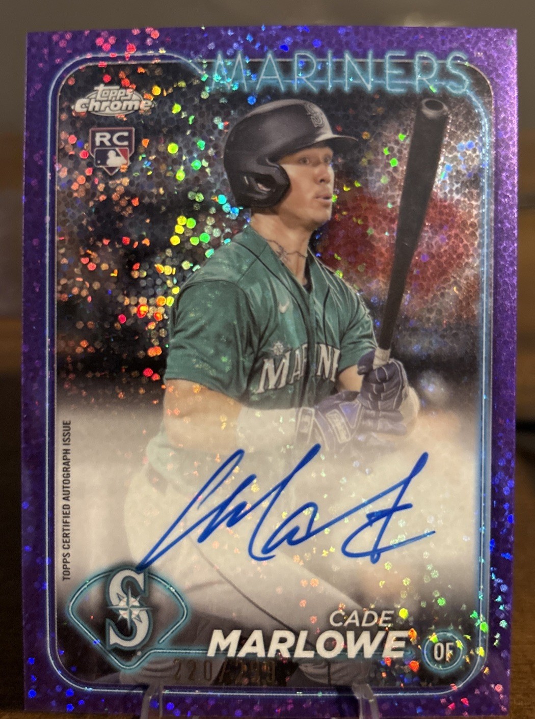 2024 Topps Chrome - Rookie Autographs Cade Marlowe #RA-CMA Purple Speckle /299