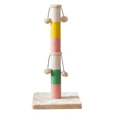 30" High Cat Scratching Post with 4 Plush Toy Balls Natural Sisal Rope