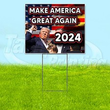 MAGA 2024 18x24 Yard Sign President Plastic Corrugated WITH STAKE USA YS00163