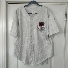 Vintage 1992 Atlanta Braves Shirt Jersey Men’s XL Button Up Logo 7 MLB Gray READ