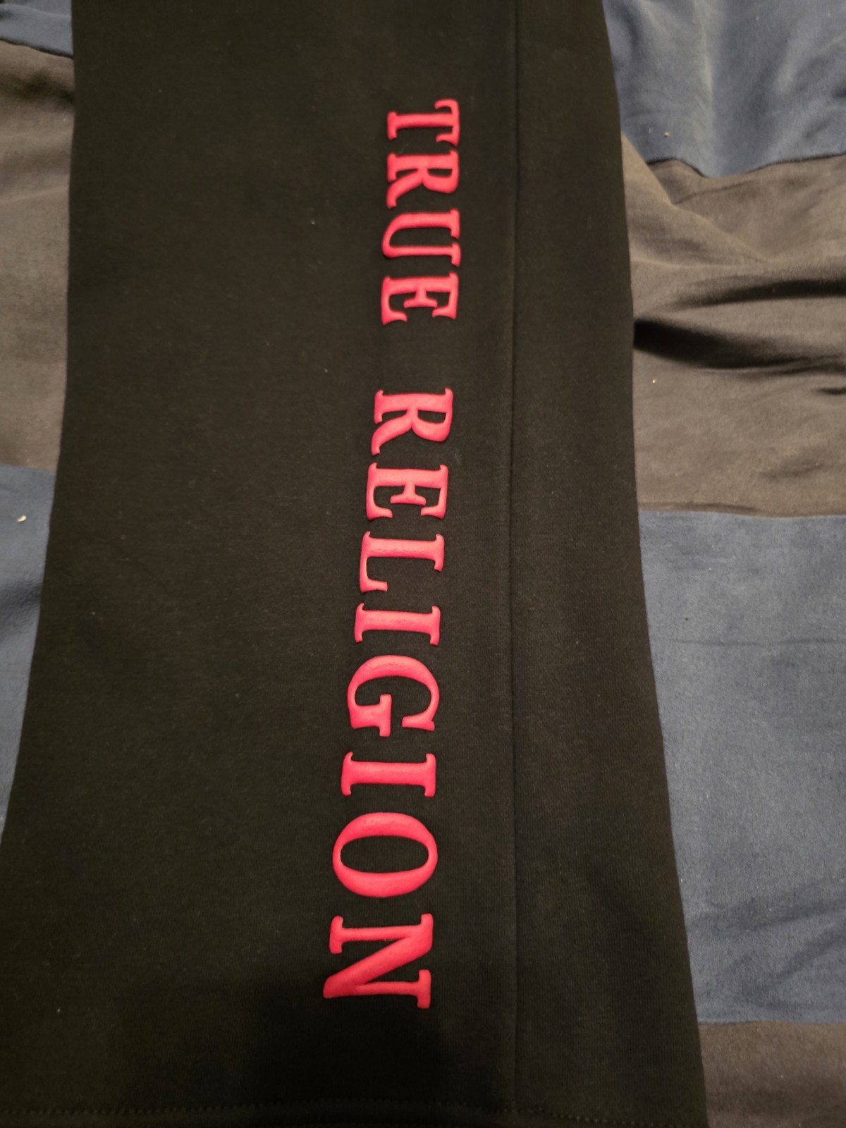 $114...True Religion size XXL Quality Straight Fleece Pant Jet Black. 700799. thumbnail 2