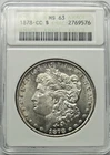 1878-CC Silver Morgan Dollar Coin MS 63 ANACS Certified