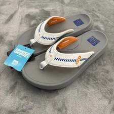 Reef Swellsole Cruiser Flip Flops Men's 10 Grey Orange White Blue NWT CJ5891