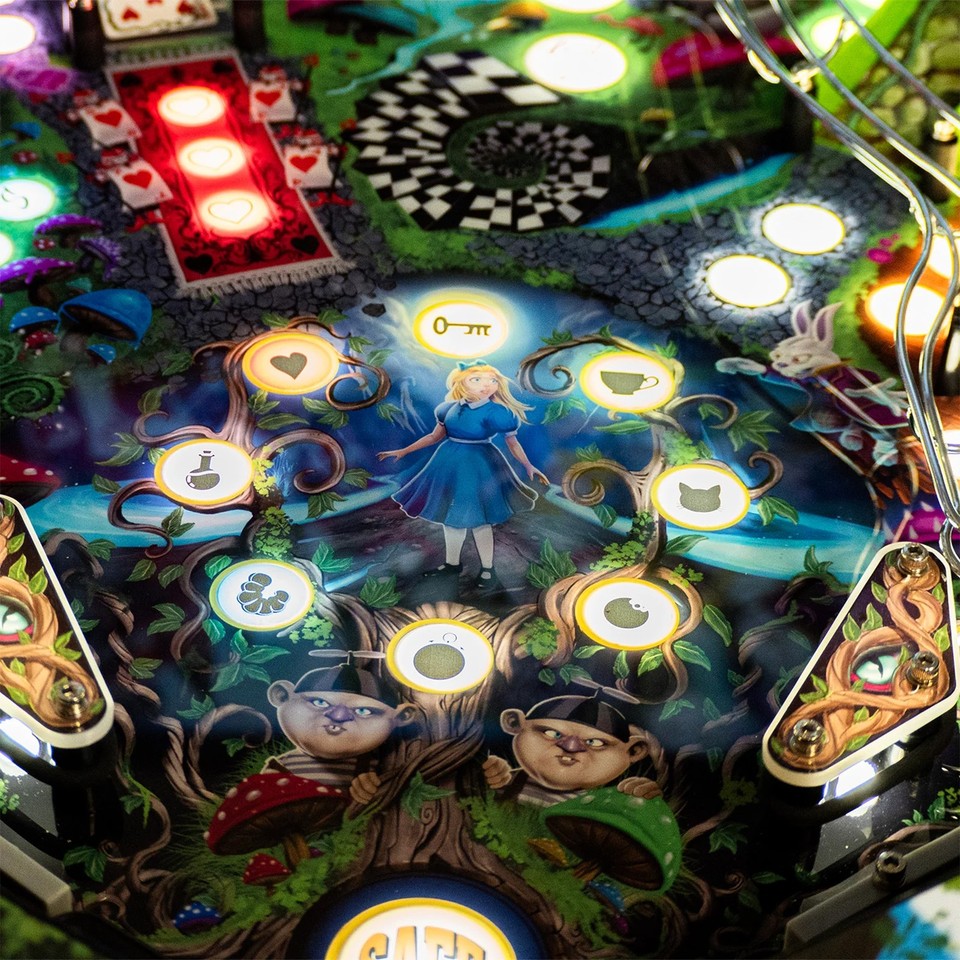 Wonderland Amusements Alice Goes to Wonderland Pinball Machine with LED ...
