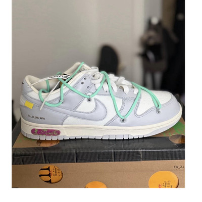 Nike Dunk Low Men's Low Top Colorblock Lace-Up Sneaker White Gray Green New