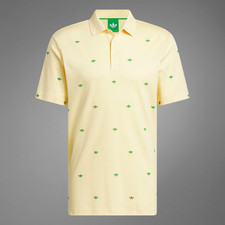 adidas Originals Printed Trefoil Polo Golf Shirt Almost Yellow JM8257 Sizes S-XL