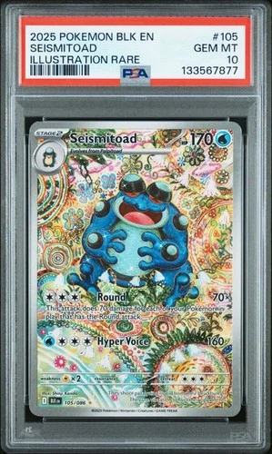 Pokemon Seismitoad Black Bolt Illustration Rare #105 PSA 10 Gem Mint