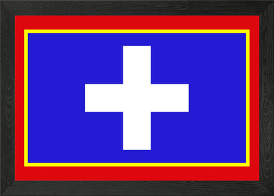 Zentralgriechenland Flagge gerahmtes Wandbild Poster Leinwanddruck Bild