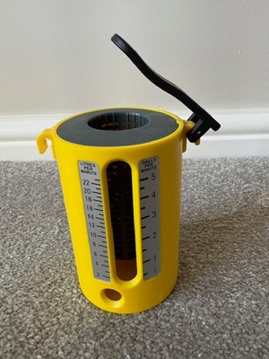 #ad #ad WATER FLOW CUP WEIR GAUGE 2 22LTR 1 2 5 GALLONS PLUMBING DICKIE DYER YELLOW GBP 16.00