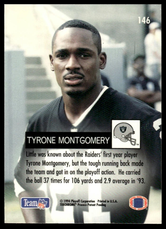1994 Playoff #146 Tyrone Montgomery [GOATCARDS] - Image 2 of 2