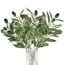5 Pcs Artificial Plants Olive Tree Branches, 11 Inch Faux Olive Tree 2 Forks ...