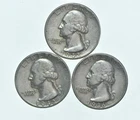 TOUGH 1942 1942 1936 Washington Quarter 90% Silver Lot *778