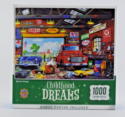 MasterPieces Wayne s Garage 1000pc Puzzle   Childhood Dreams NEW Sealed + Poster