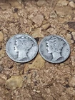 1925 and 1926 Mercury 90% Silver Dimes 10 Cents