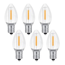 6 Pack C7 Clear 120V Waterproof Led Replacement Christmas Light Bulb
