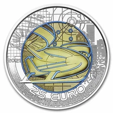 2021 Austria Silver/Niobium Smart Mobility €25 BU