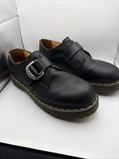 Vtg Dr Martens AirWair Black Leather Shoes Low Top Boots Mens 11 Made In England