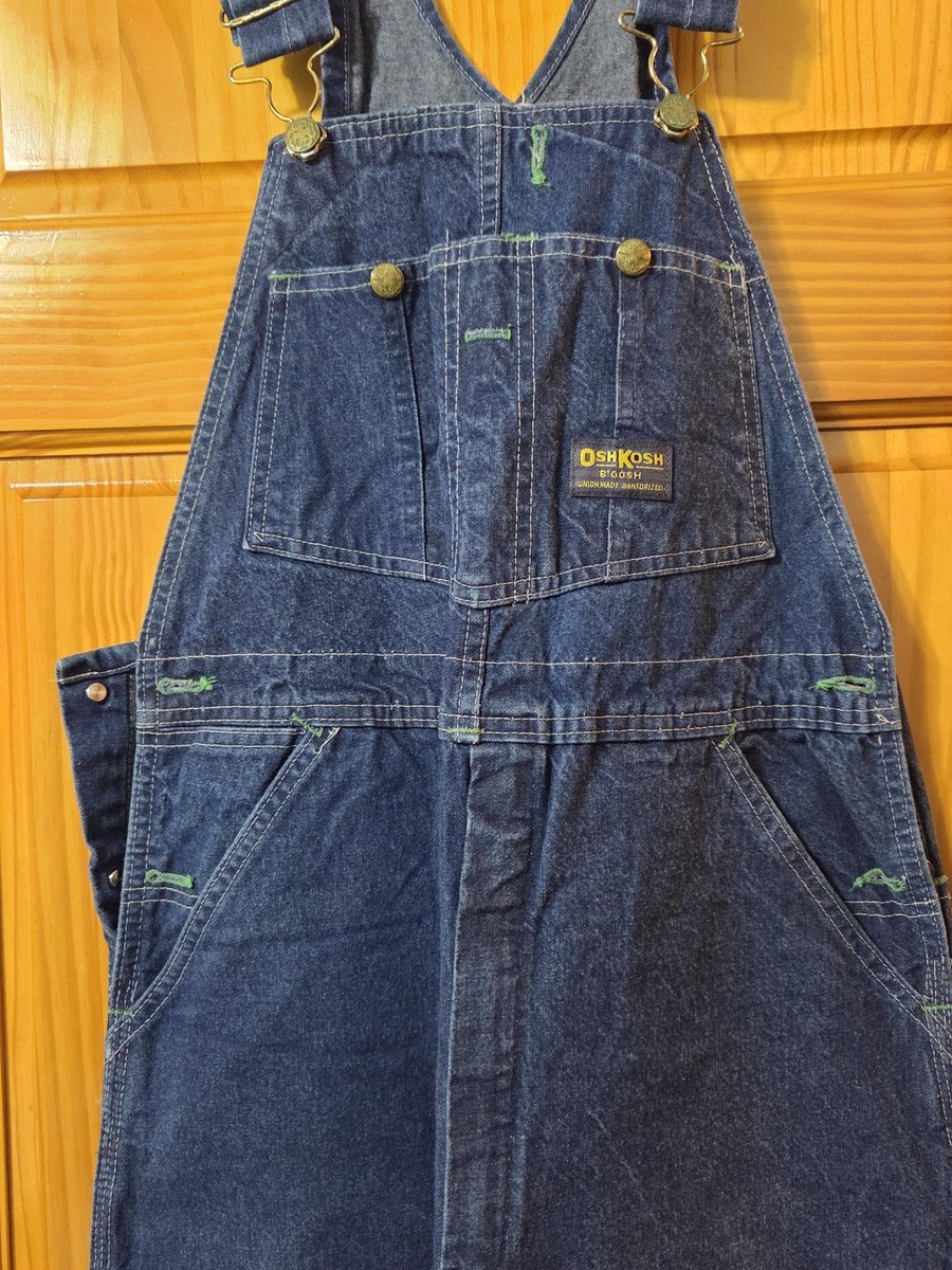 Vintage OshKosh B'Gosh Overalls Mens 32x32 Blue Denim Vestbak