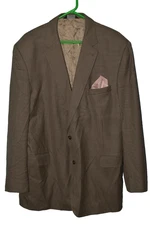 50L JOS A BANK Men's Brown Hounds Tooth Check 100% Wool Sport Coat Jacket Blazer
