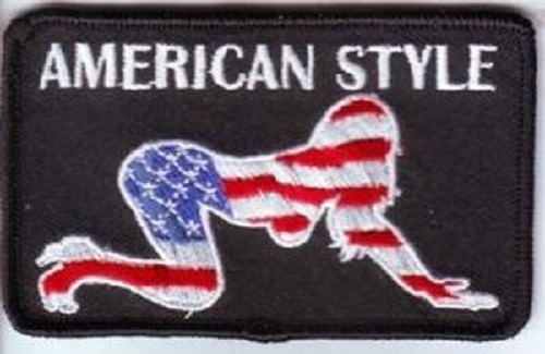 AMERICAN  STYLE BABE USA RED WHITE AND BLUE EMBROIDERED PATCH