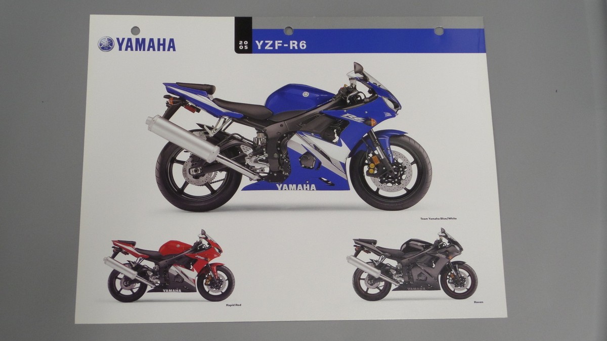 Yamaha 2005 YZF-R6 YZF R6 Dealers Sales Specification Chart Data