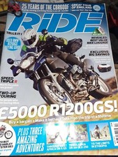 ride magazine april 2012 - honda, cbr600f, tour Britain, Harley, r1200gs, 