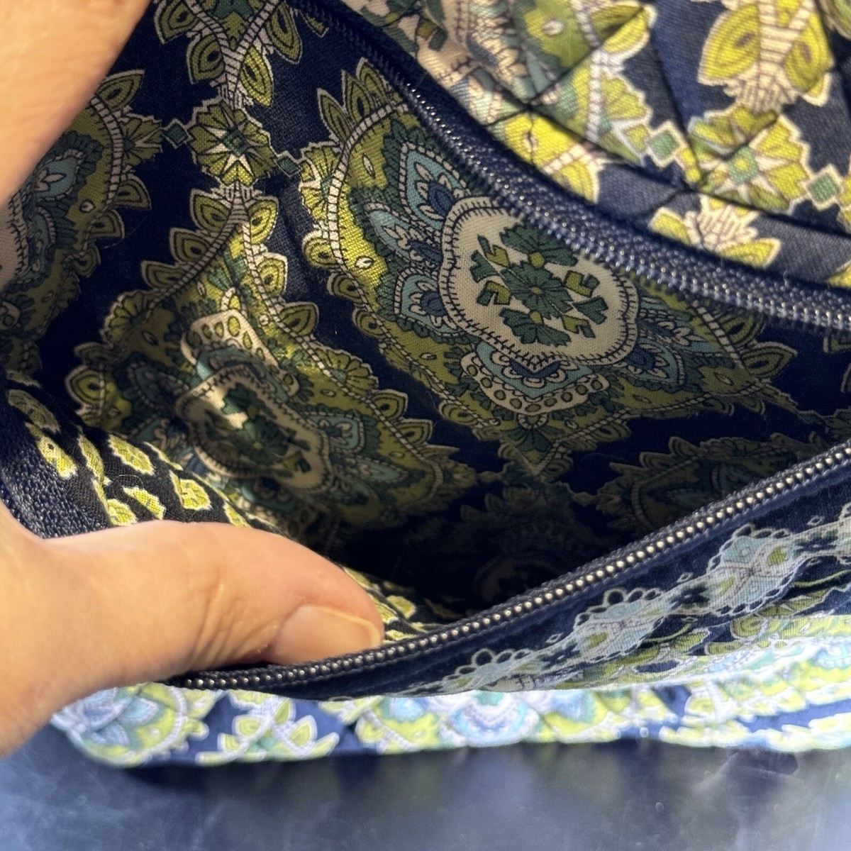 Vera Bradley Quilted Cambridge Retired Print Backpack Green Navy Bag Retired Daisy Daisy Vera Bradley Pattern | Mercari main image 3