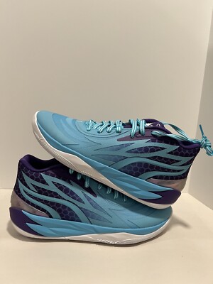NEW PUMA MB.02 Mens 10.5 Blue Purple Mid Queen City Melo Ball Basketball Shoes
