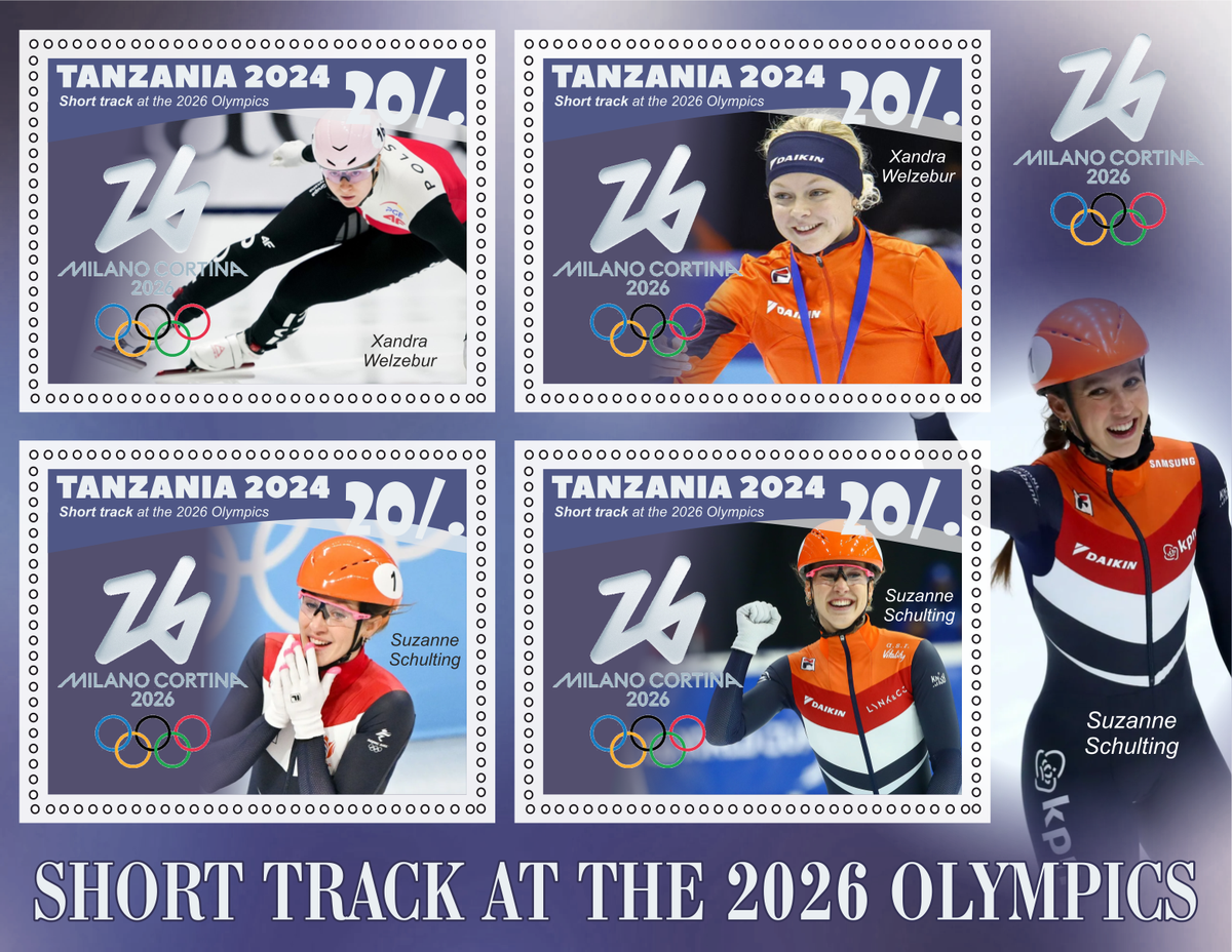 Stamps .Olympics Games 2026 Short track 8 sheets perforated NEW
