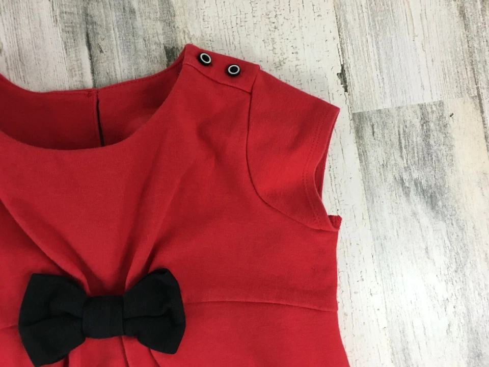 Gymboree Olivia Pig Red Dress Black Bow Short Sleeve Halloween Costume Girls 6 - Image 3 of 4