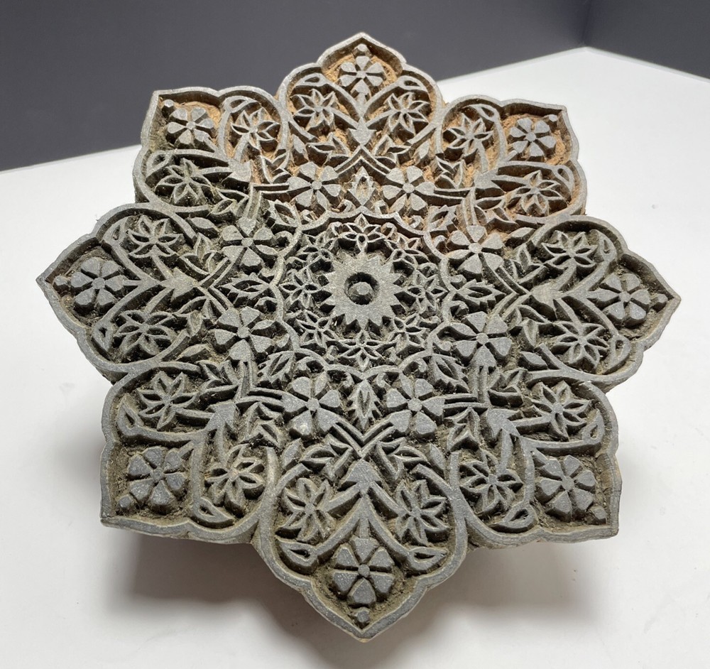 6.5 Inches Square Wooden Assorted Print Stamp Blocks for Textile Block Printing