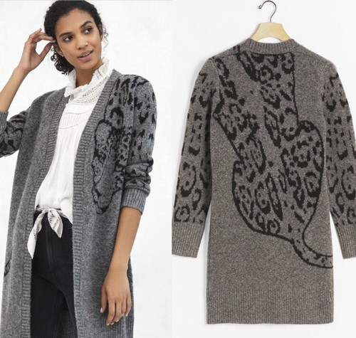 Anthropologie Averie Leopard Cardigan 