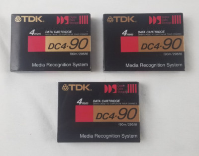 3 Pack TDK DC4-90 Data Cartridge Media Recognition System Brand New Sealed