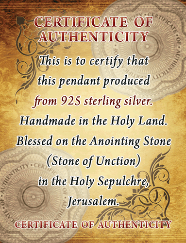 Malachit JERUSALEM KREUZ Anhänger 925 Sterlingsilber Kette Halskette Zertifikat - Bild 6 von 6