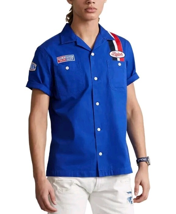POLO RALPH LAUREN 92 Motor Racing Series Short Sleeve Shirt Blue