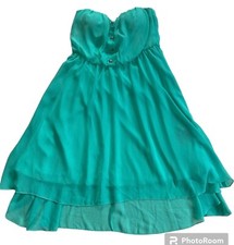 Guess Seafoam Nurse green Mini High/low Strapless Party Dress Women Size M New