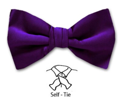 Men's Solid Satin Self Tie Bowtie- NWT