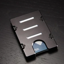 Aluminum Wallet/Credit Card Holder, BilletVault,RFID Protection, Made In USA BLK