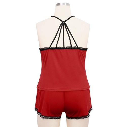 Plus Size Sexy Women's Lace Pajamas Lingerie Vest Shorts Set Nightwear Sleepwear - Picture 11 of 15