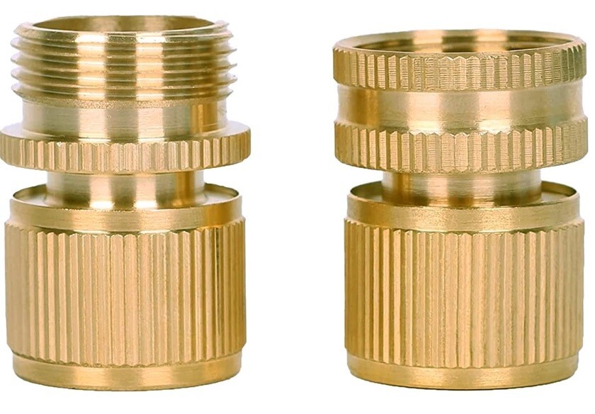 Solid Brass Hose Fittings 3/4"" BSP Male & Female Threads –Expanding Hoses-2 pack - Image 2