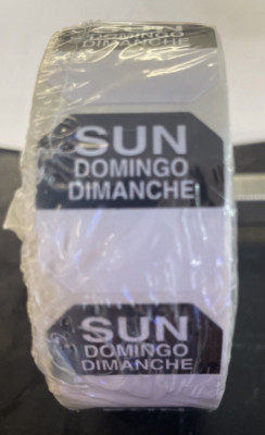 NEW DayMark Day of The Week 1''x 1'' Dissolvable Label SUNDAY Roll Of 500 Sticker