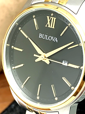 Bulova Women\'s Watch 98M134 Black Dial Date Quartz Two Tone Stainless Steel 32mm Bulova Women main image 2