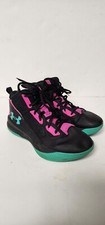 Under Armour Youth Sz 5Y Pink Black And Teal Basketball Shoes 1274069-001