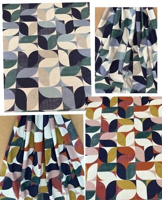 CLARKE & CLARKE Clarke + Clarke-Studio G- RENO Geometric Cotton Fabric.Upholstery/Curtain/Craft