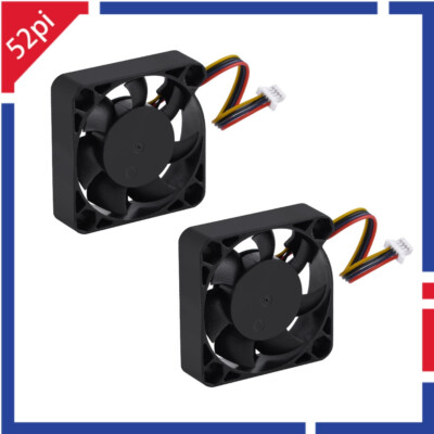 2 Sets Raspberry Pi 5 Adjustable Speed Cooling Fan 4010 for RPI 5