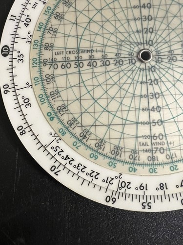 VINTAGE 1955 JEPPESEN FLIGHT COMPUTER MODEL CR-3 WITH CASE FREE MEDIA SHIPPING - Picture 11 of 12