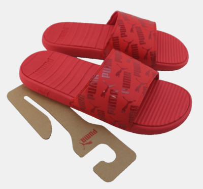 NWT PUMA  Cool Cat Repeat Size 11 High Risk Red Logo Men s Slide Sandals