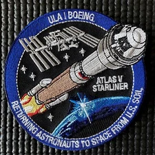 NASA BOEING CST-100 STARLINER ULA ATLAS V MISSION PATCH- 4”