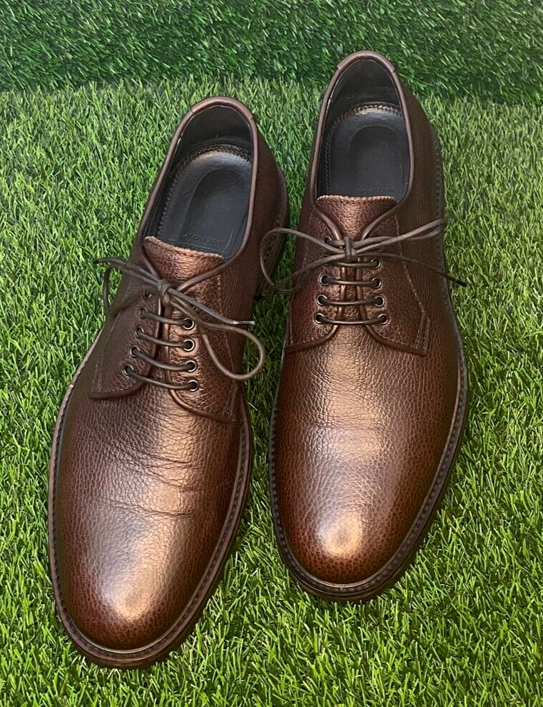 SAOLA Aquatalia Uomo Borgogna James Impermeabile Ciottolato Derby Taglia US12 UK11 Stringate